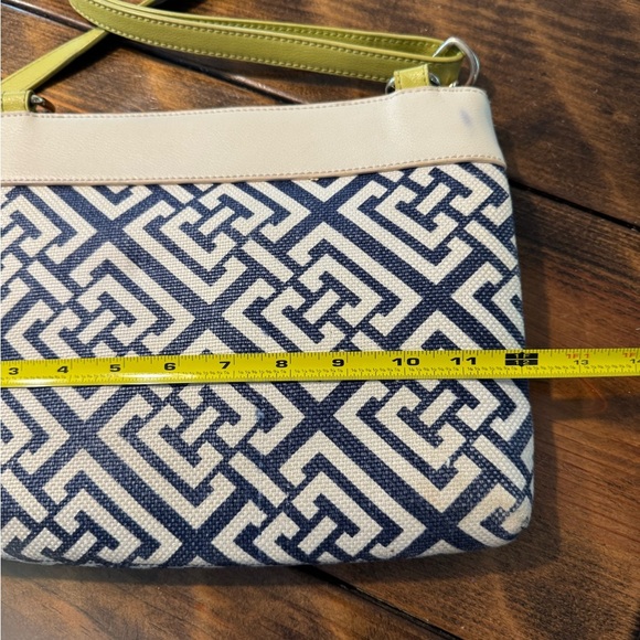 Spartina 449 blue/white lime purse. Crossbody. Linen and genuine leather - Picture 5 of 11